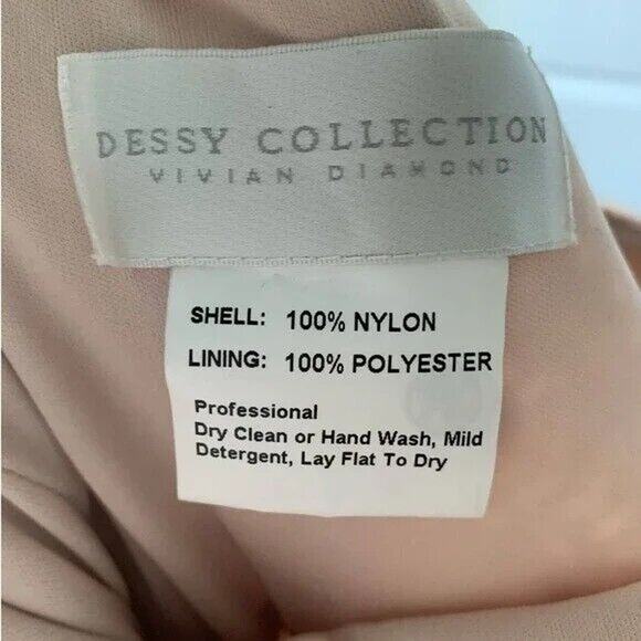 NWT Dessy Collection Sleeveless V Neck Sequin A Line Midi Dress 0 Rose Gold - Picture 8 of 13